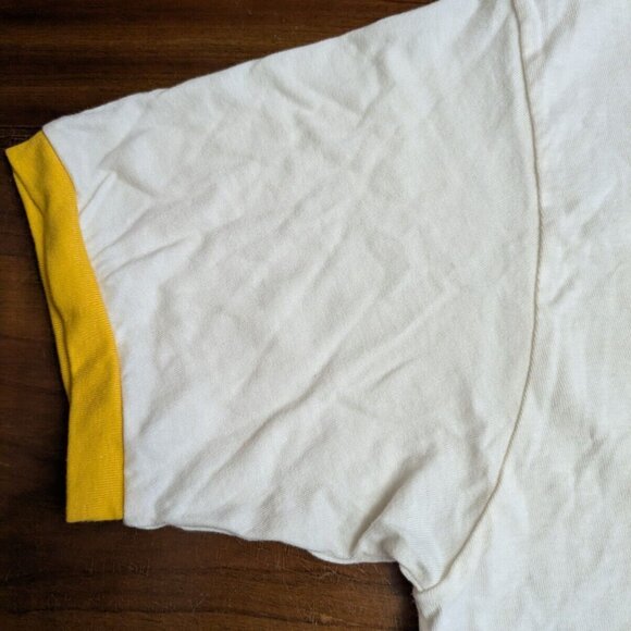 LSU TIGERS We're #1 Shirt Mens Medium White Purple Ringer Finger Retro Style - Picture 15 of 16